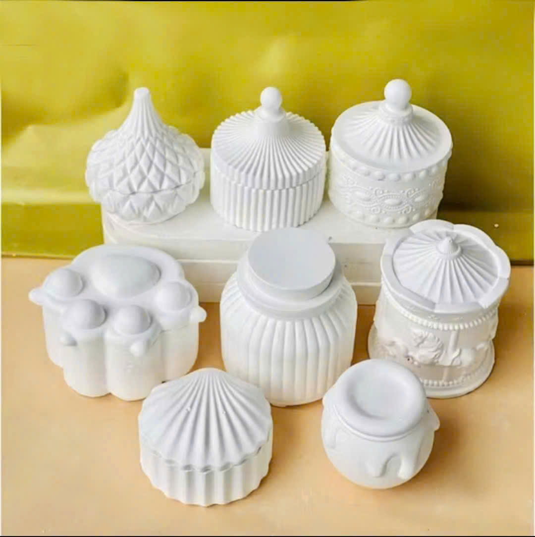 Khuôn ly hũ đựng nến & Khuôn chậu hoa mini decor 